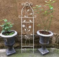 Vintage Wrought Iron Plant Trellis for Potted Climbing Plants and Balcony Use