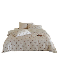 Cartoon Animal Tencel Lyocell 4-Piece Bedding Set for Dogs and Cats, Cool Silk Duvet Cover and Flat Sheet