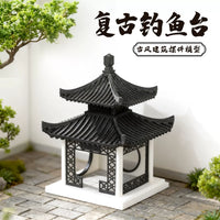 Miniature Chinese Pavilion Micro Landscape Ornament for DIY Terrarium and Aquarium Decor