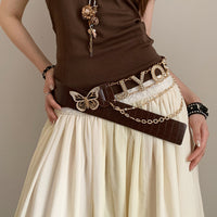 Vintage Western Rivet Belt for Women, Bohemian Style Leather Waistband for Dresses and Pants