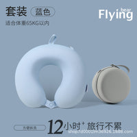Cooling Ice Silk U-Shaped Travel Neck Pillow with Memory Foam for Airplane and Napping