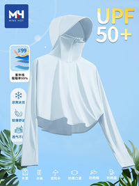 Women's Ice Silk UV Protection Sun Cape with Large Brim