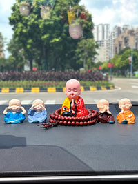 Solar Powered Monk Car Ornament Nodding Dashboard Decoration