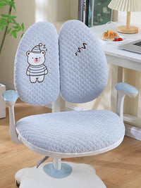 Kids Study Chair Cover Set Non-Slip Elastic Split Design for Student Swivel Chairs