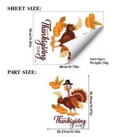 Thanksgiving Turkey Window Clings Autumn Harvest Party Decor Static Stickers