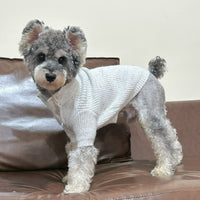Pet Dog Winter Warm Polo Shirt with Zipper and Polka Dot Design