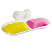 Wall-Mounted Soap Dish, Punch-Free, Oval Design, Suction Cup/Adhesive Soap Holder for Bathroom