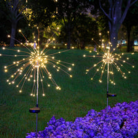 Solar LED Firework Garden Stake Lights for Outdoor Pathway & Patio Decor, Waterproof Landscape Ambient Lighting