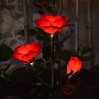 Solar Rose Flower LED Garden Decorative Lights Outdoor Waterproof for Yard Park Villa Lawn