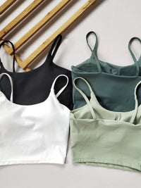 Women's Naked-Feel Yoga Tank Top with Built-in Bra Quick Dry Strappy Back Sports Bra