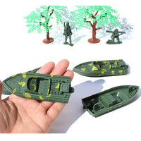 WWII Military Model Playset with Soldiers, Tanks, Planes, and Naval Vessels