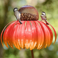 Metal Flower Bird Feeder for Garden & Outdoor Decor, Hummingbird Feeder