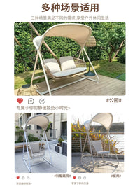 Outdoor Rattan Swing Chair with Canopy for Patio Garden Balcony