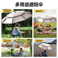 Portable Outdoor Sunshade Umbrella for Camping, Fishing, and Stalls - Double-Layer UV Protection
