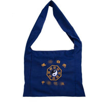 Navy Blue Canvas Crescent Bag for Buddhist Practice