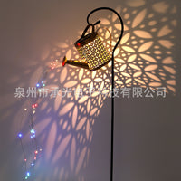 Solar LED Watering Can Garden Light with Shepherd Hook, Outdoor Decorative Landscape Lamp