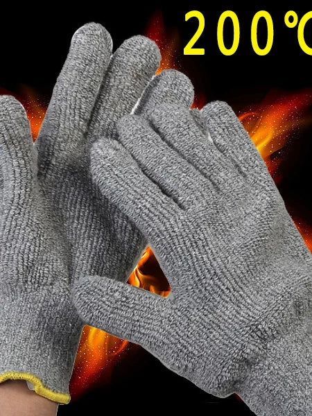 200°C Heat Resistant Industrial Gloves for BBQ, Cooking, and Baking