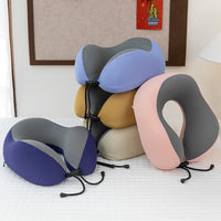 Summer Cooling Ice Silk U-Shaped Neck Pillow with Memory Foam for Travel and Neck Support