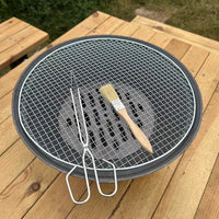 Portable Cast Iron Fire Pit BBQ Grill for Outdoor Patio and Home Use, Charcoal Barbecue Stove for Tea Ceremony