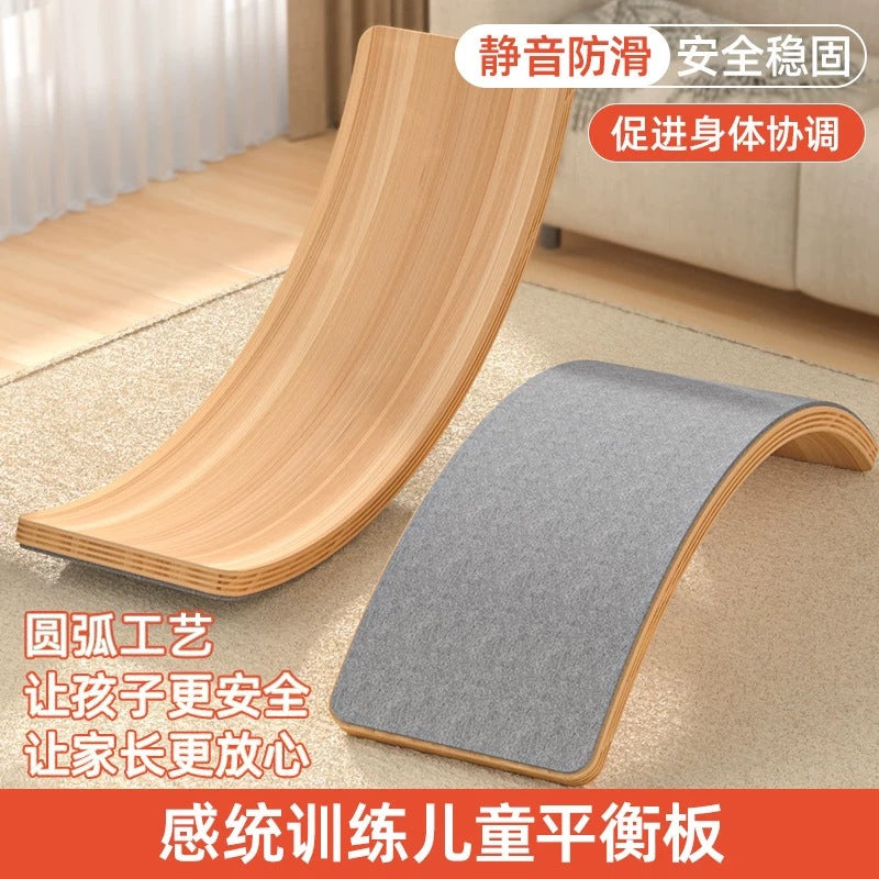 Wooden Balance Board Rocker Toy for Kids, Indoor Sensory Training Seesaw