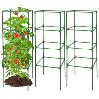 Heavy-Duty Square Tomato Cages for Garden Plants, Steel Plant Support Stakes for Climbing Vegetables