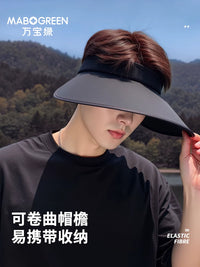Men's UV Protection Sun Visor Hat with Wide Brim for Driving & Cycling