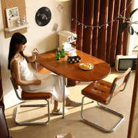 Bauhaus Modern Luxury Foldable Dining Table for Small Spaces, Mid-Century Style