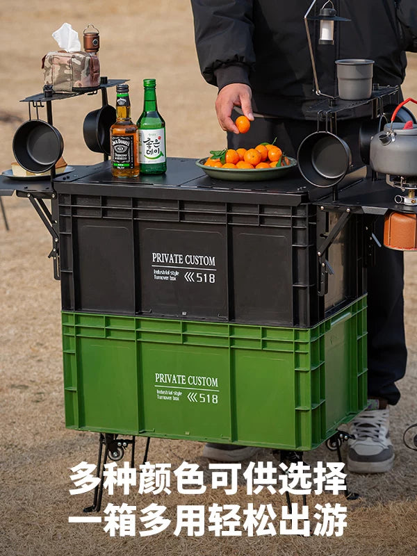 Outdoor Folding Storage Box for Camping, Car Trunk, Picnic, and IGT Table Use