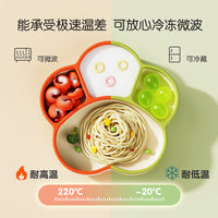 Hot Selling Baby Divided Plate Bear Paw Silicone Bowl Infant Self-Feeding Training Plate Kids Suction Tableware