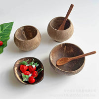 Natural Coconut Shell Bowl for Yogurt, Salad, and Desserts - Eco-Friendly Tableware
