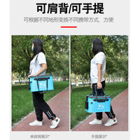 Foldable EVA Fishing Bucket Live Fish Container Thickened Water Bucket with Shoulder Strap for Fishing Gear