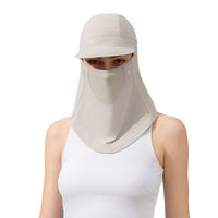 Cycling Sun Protection Full Face Mask with Brim and Neck Flap, Breathable UV Protection Hood