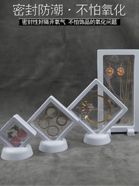 PE Film Jewelry Display Box Floating Frame for Earrings Necklaces Bracelets Badges