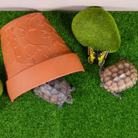 Natural Terracotta Hideaway for Turtles and Reptiles, Aquarium Decoration