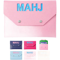 Portable PU Leather Mahjong Card Storage Bag with Magnetic Closure
