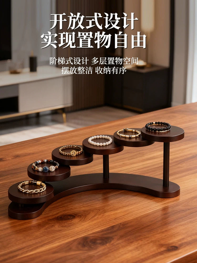 Solid Wood Desktop Display Stand for Jewelry, Perfume, Crystals, and Collectibles
