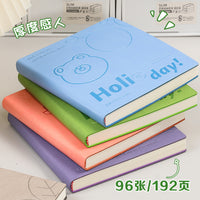 Cartoon Blank Square Notebook Lay-Flat Sketchbook for Travel and Art