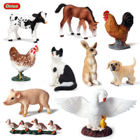 Realistic Animal Figurines: Lion, Tiger, Giraffe, Elephant, Rhino, Cheetah, Wolf, Panda, Camel Models