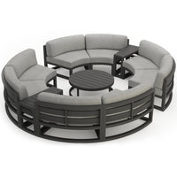 Outdoor Aluminum Alloy Round Sectional Sofa Set for Patio Garden Hotel Balcony