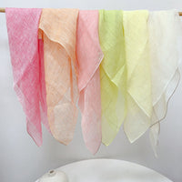 Solid Color Linen Square Scarf for Women, Thin Breathable Neck Head Scarf