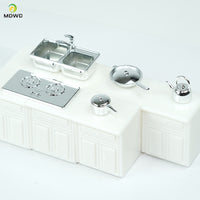 Sand Table Model Kitchenware Set Stove Ornaments Kitchen Scene Accessories Pot Sink Gas Stove Kitchen Utensil Model