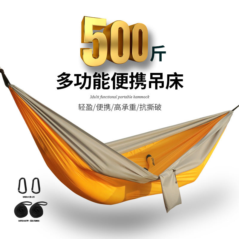 Outdoor Parachute Fabric Hammock for Camping, Travel, and Relaxation - Single and Double Person