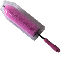 Car Wheel and Tire Cleaning Brush with Splash Guard, Hard Bristle Rim Detailing Brush