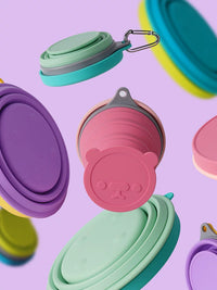 Msquare Collapsible Silicone Travel Cup and Bowl Set for Kids