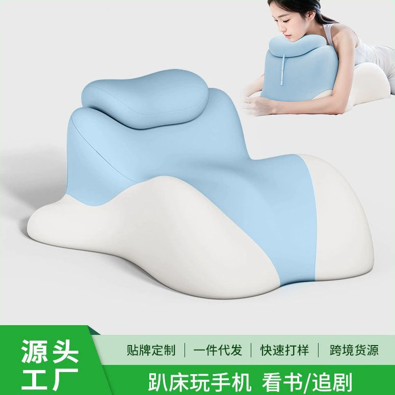 Multi-Position Bed Pillow for Stomach Sleepers and Lounging