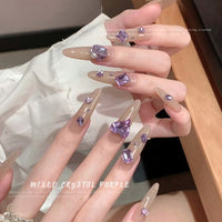 Crystal Purple Nail Art Rhinestones Mixed Shapes