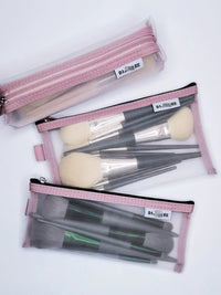 Lydia Portable Morandi Mesh Cosmetic Brush Bag Travel Makeup Organizer