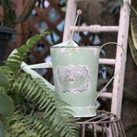 French Vintage Galvanized Watering Can for Garden Plants and Flowers