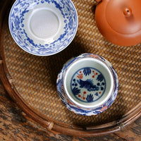 Jingdezhen Vintage Blue and White Porcelain Fish and Algae Pattern Tea Strainer Ceramic Tea Filter