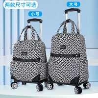 Foldable Rolling Travel Duffel Bag with Wheels, Lightweight Large Capacity Carry-on Luggage Backpack for Women